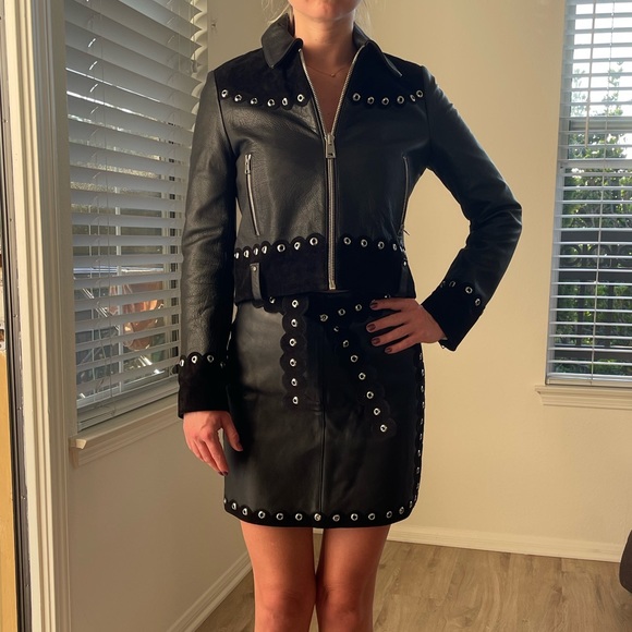 Maje Jackets & Blazers - Maje Leather Jacket and skirt Size 36